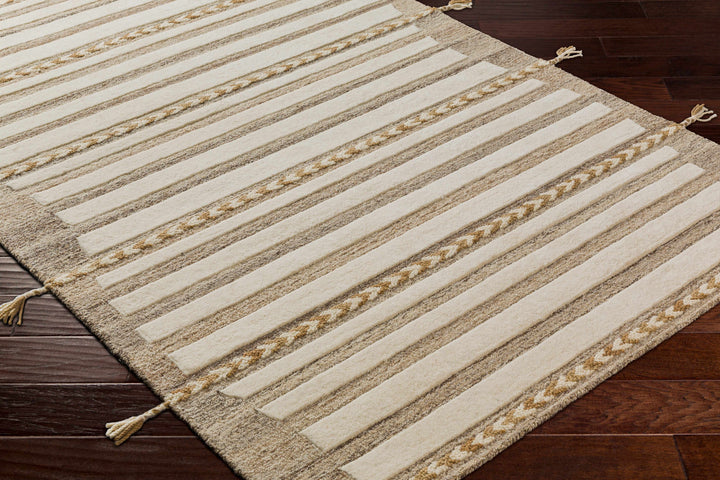 Abercarn Beige Modern Style Hand Tufted Wool Area Rug