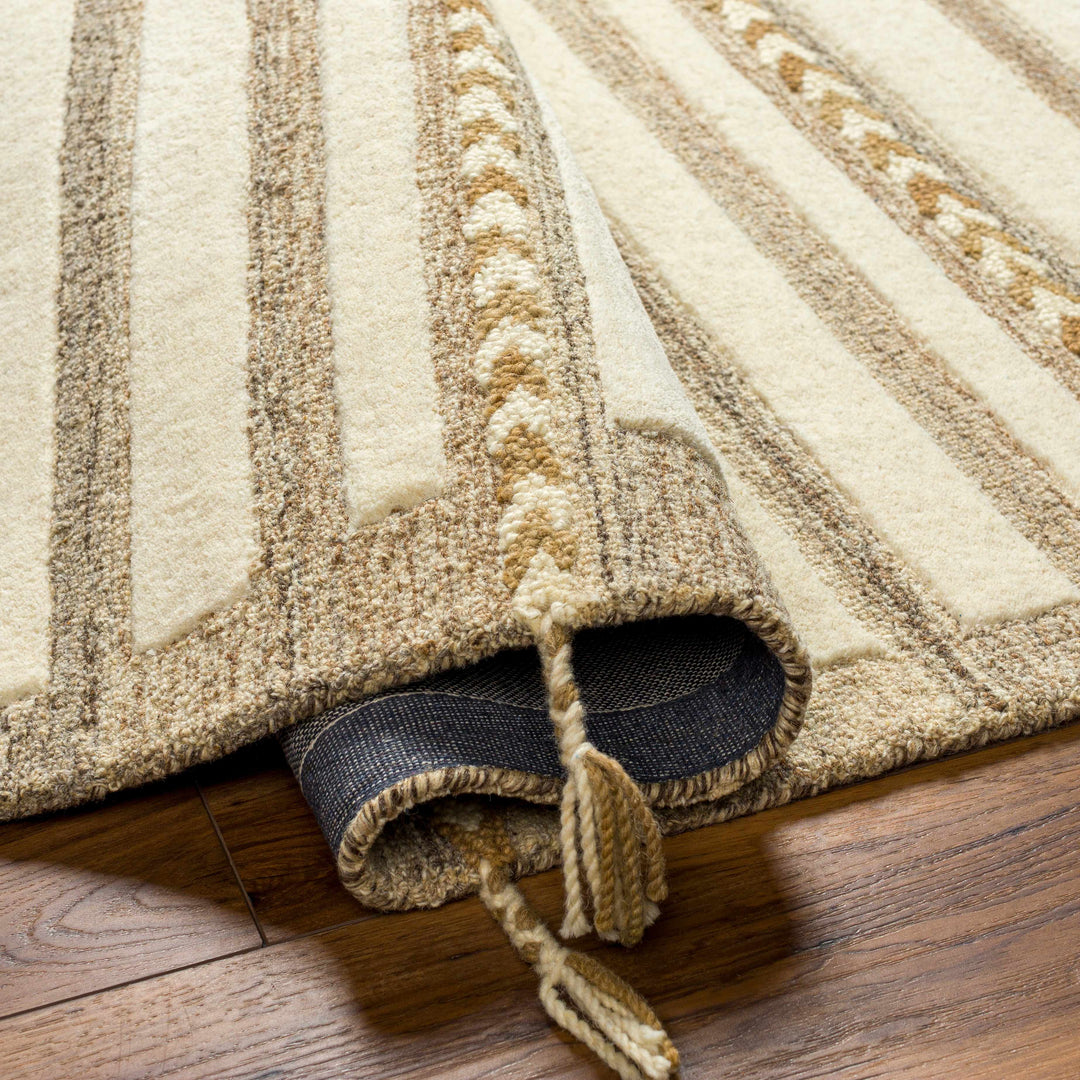 Abercarn Beige Modern Style Hand Tufted Wool Area Rug