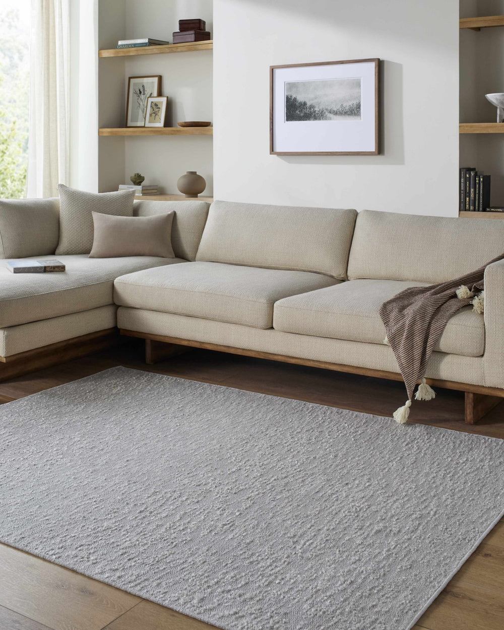 Breena Contemporary Gray Solid Washable Area Rug - The Rug Decor