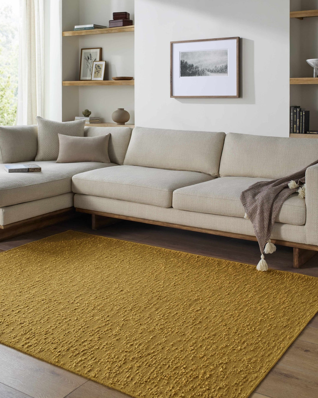 Breena Modern Solid Gold Hand Woven Washable Area Rug - The Rug Decor