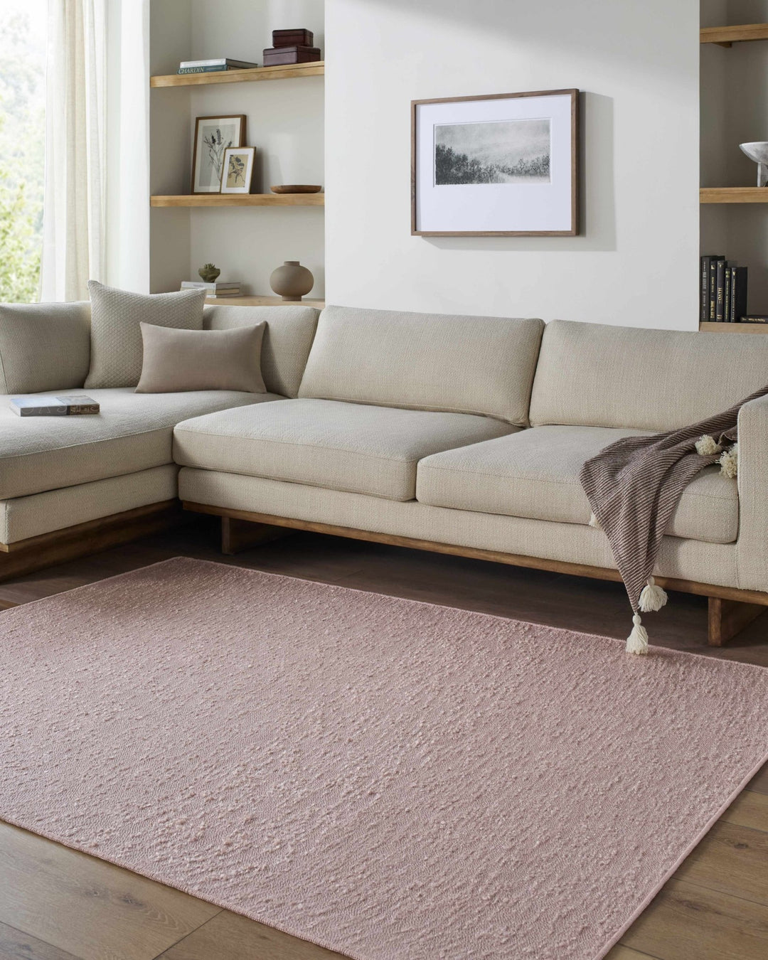 Breena Modern Solid Pink Hand Woven Washable Area Rug - The Rug Decor