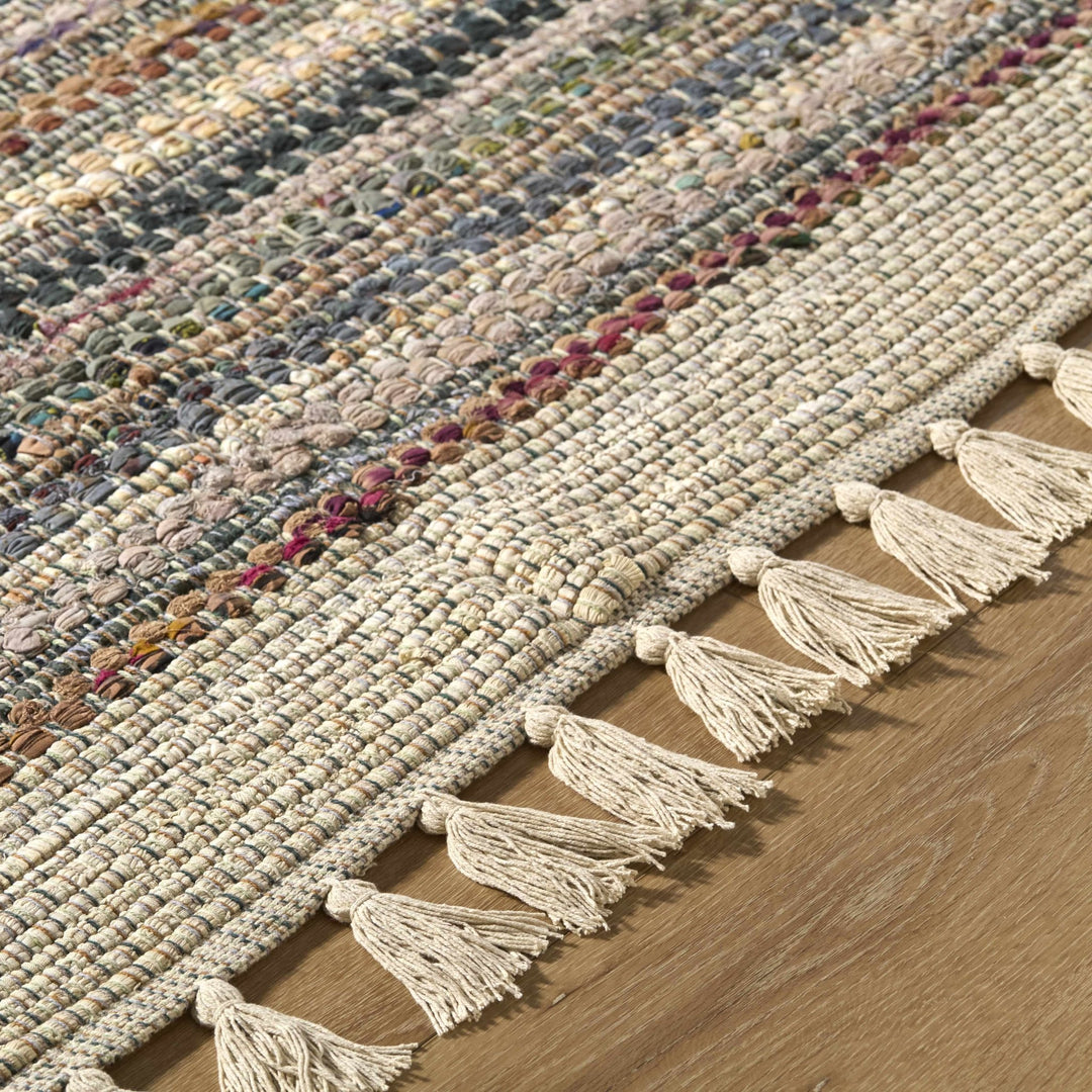 Brenda Bohemian Beige And Charcoal Rug - The Rug Decor