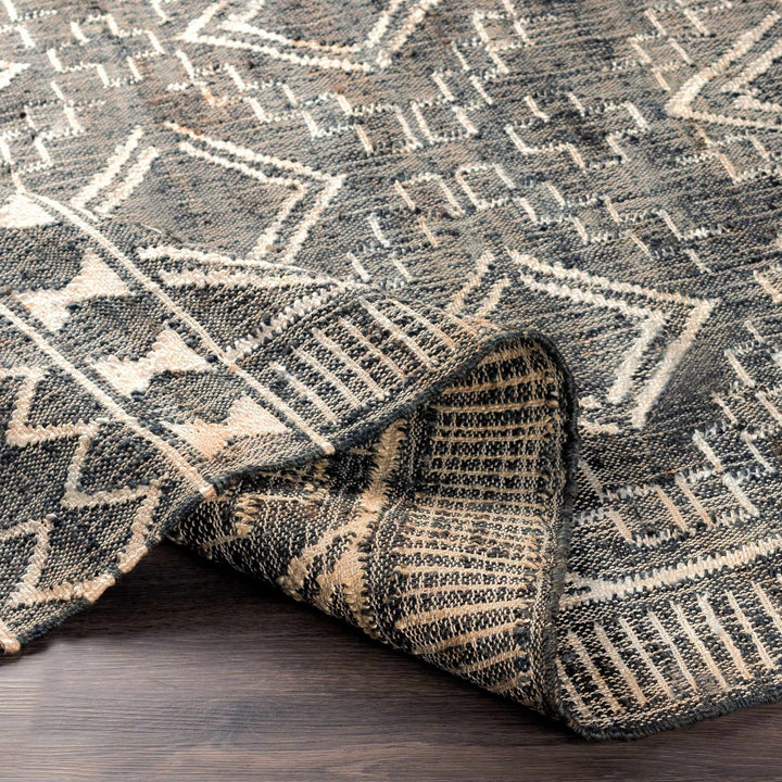 Brenham Modern Geometrical Charcoal And Beige Hand Woven Area Rug - The Rug Decor