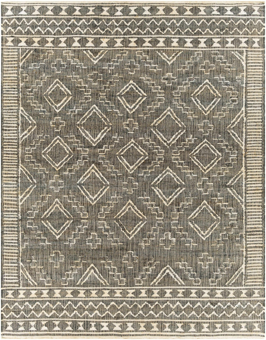 Brenham Modern Geometrical Charcoal And Beige Hand Woven Area Rug - The Rug Decor