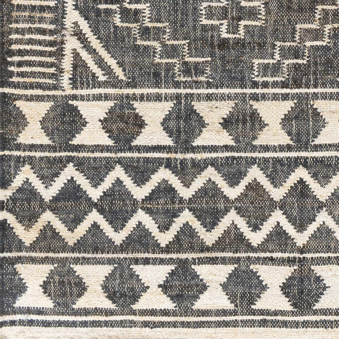 Brenham Modern Geometrical Charcoal And Beige Hand Woven Area Rug - The Rug Decor