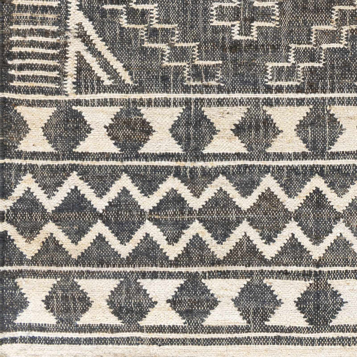 Brenham Modern Geometrical Charcoal And Beige Hand Woven Area Rug - The Rug Decor