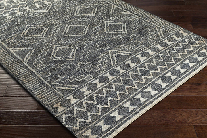 Brenham Modern Geometrical Charcoal And Beige Hand Woven Area Rug - The Rug Decor