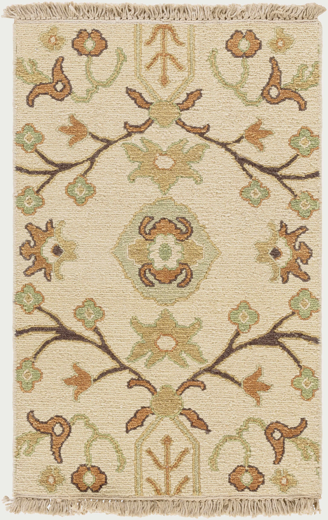 Brentford Traditional Style Beige Hand Knotted Area Rug