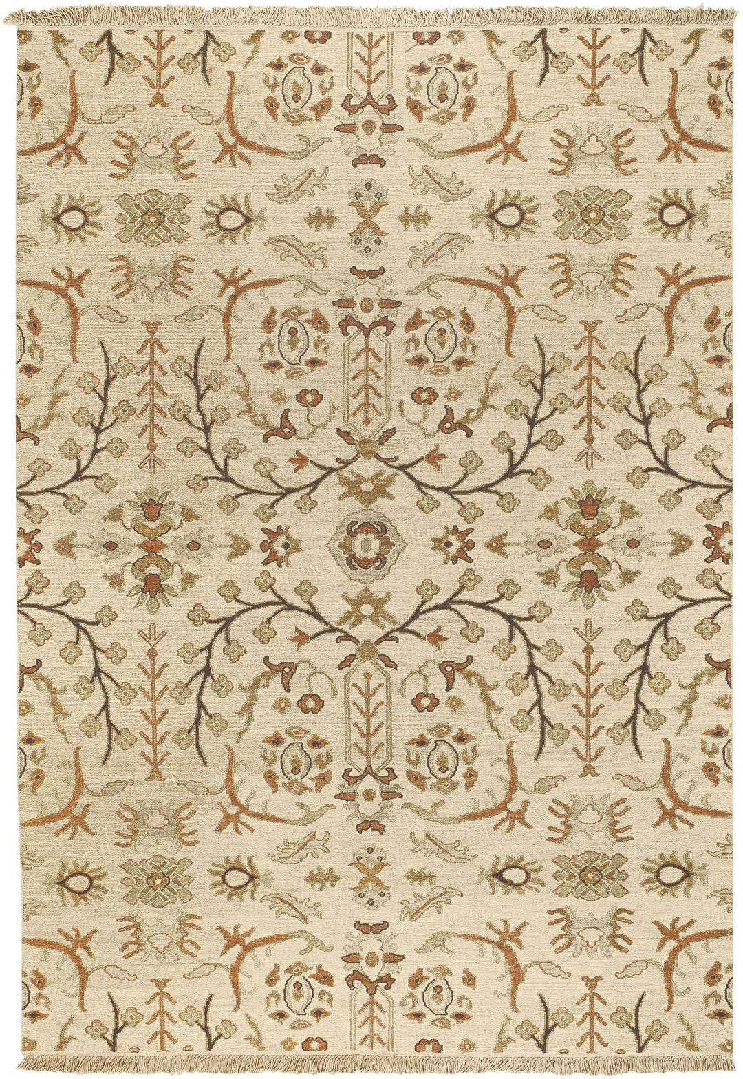 Brentford Traditional Style Beige Hand Knotted Area Rug