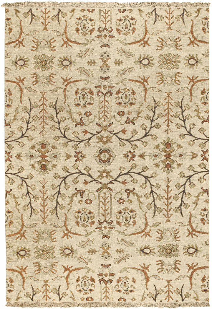 Brentford Traditional Style Beige Hand Knotted Area Rug