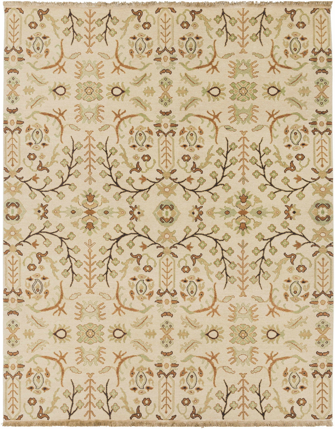Brentford Traditional Style Beige Hand Knotted Area Rug