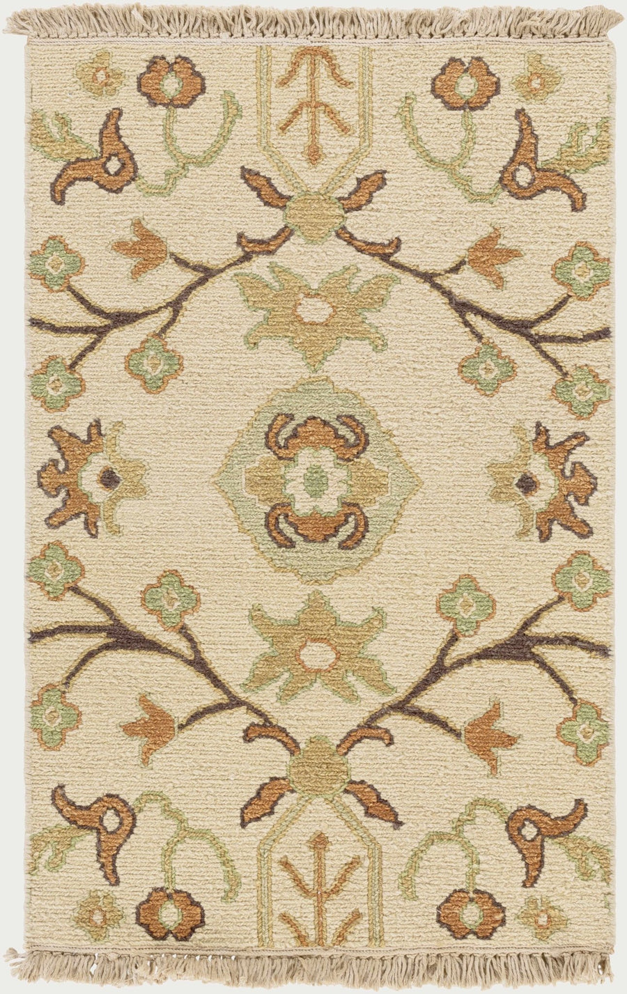Brentford Traditional Style Beige Hand Knotted Area Rug - The Rug Decor