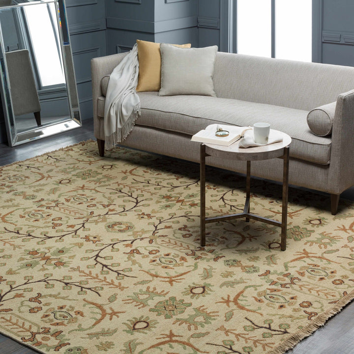 Brentford Traditional Style Beige Hand Knotted Area Rug - The Rug Decor