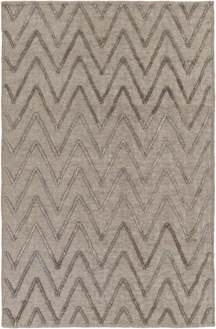 Brethren Modern Geometrical Taupe Hand Woven Area Rug