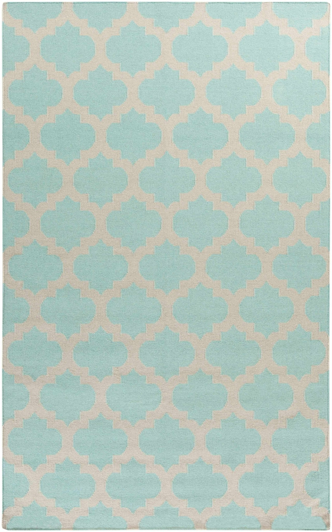 Bretz Contemporary Geometrical Blue And Ivory Rug - The Rug Decor