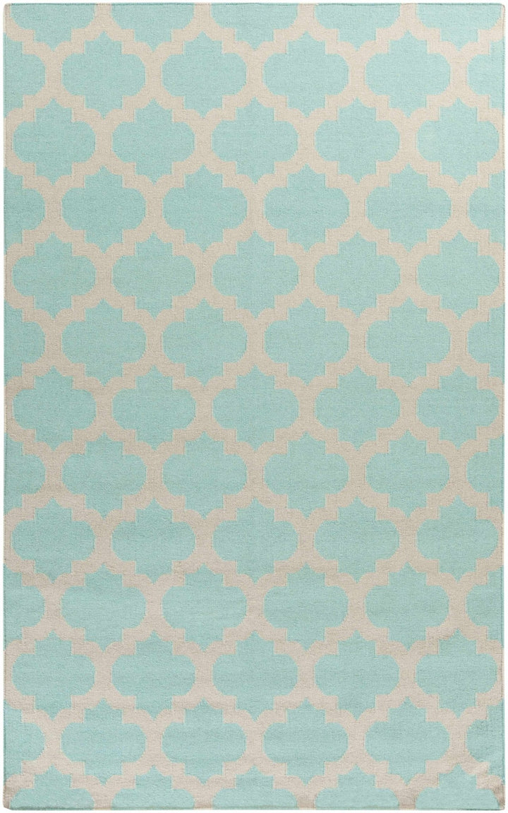 Bretz Contemporary Geometrical Blue And Ivory Rug - The Rug Decor