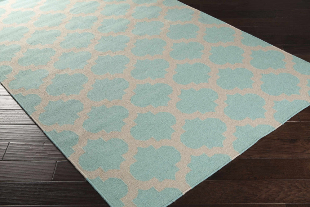 Bretz Contemporary Geometrical Blue And Ivory Rug - The Rug Decor