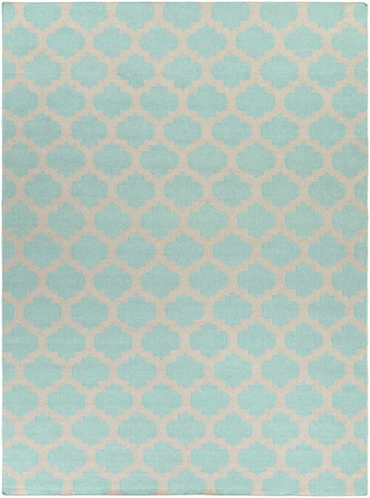 Bretz Contemporary Geometrical Blue And Ivory Rug - The Rug Decor