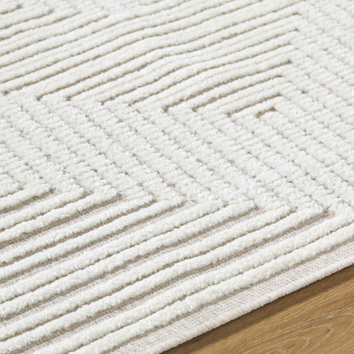Briana Modern Geometric Design White Washable Rug - The Rug Decor