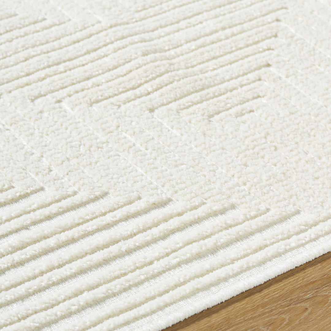 Briana White Contemporary Style Washable Area Rug - The Rug Decor