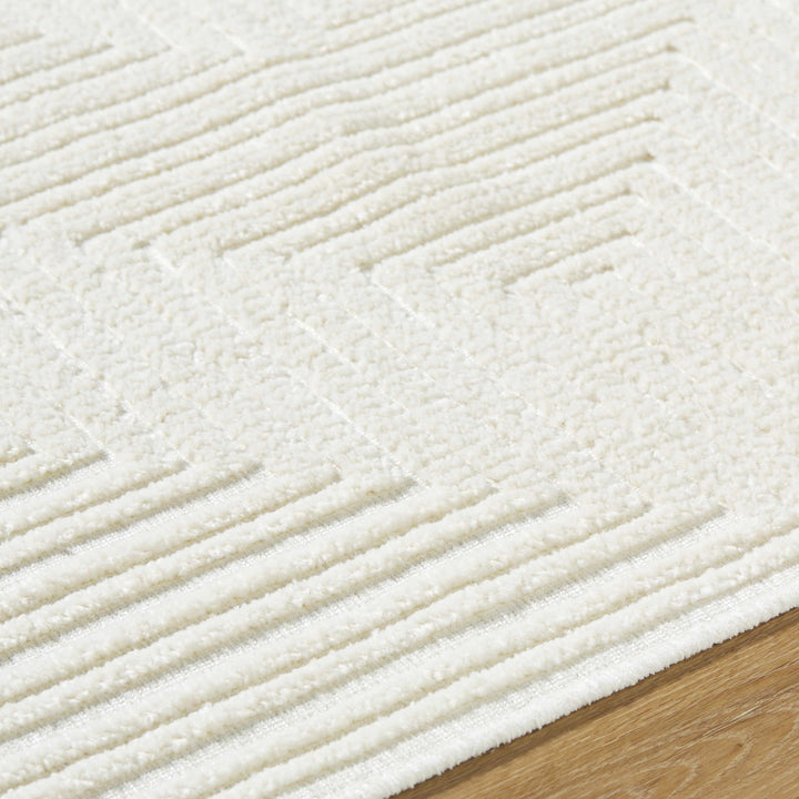 Briana White Contemporary Style Washable Area Rug - The Rug Decor