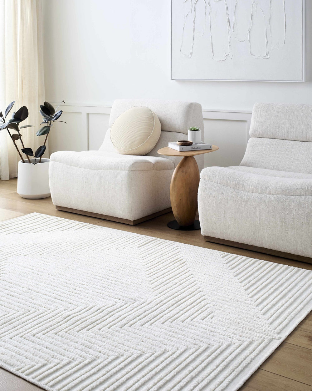 Briana White Contemporary Style Washable Area Rug - The Rug Decor