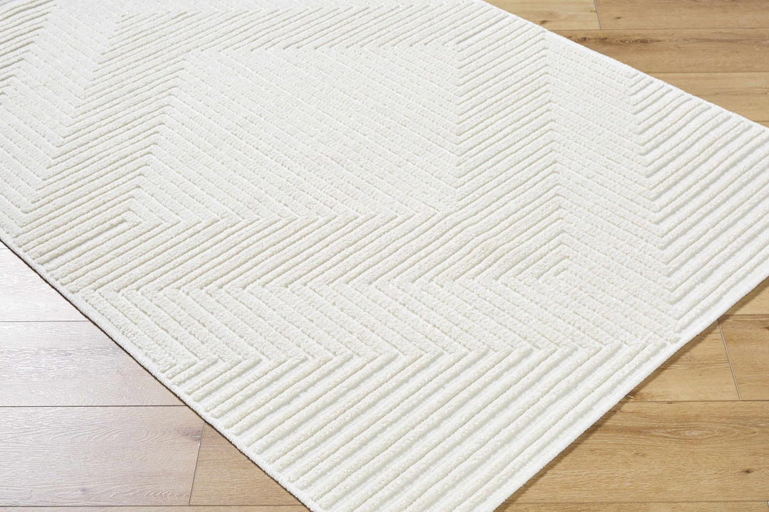 Briana White Contemporary Style Washable Area Rug - The Rug Decor