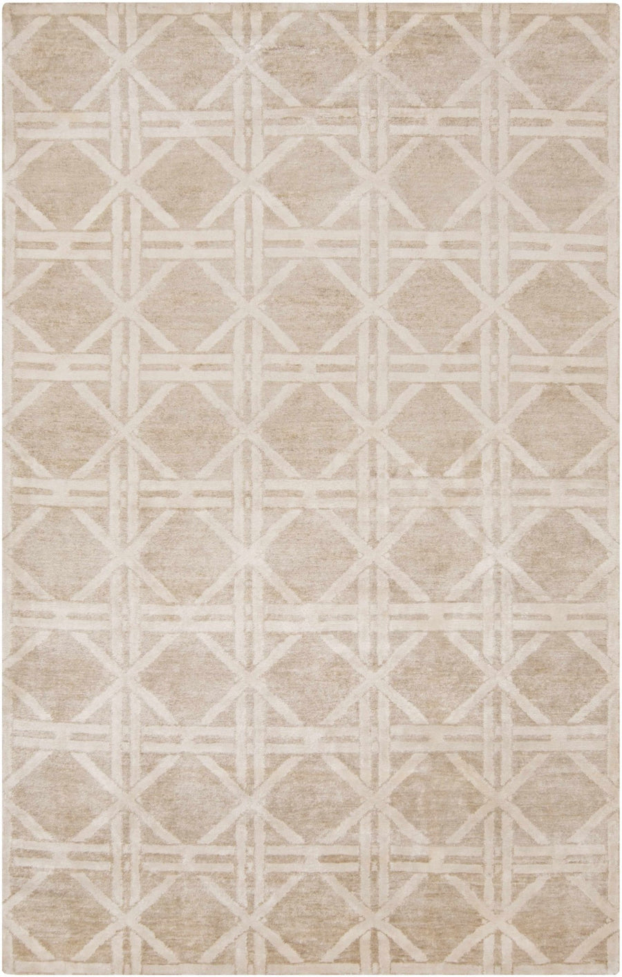 Bridgeland Hand Knotted Modern Geometrical Design Beige Area Rug - The Rug Decor