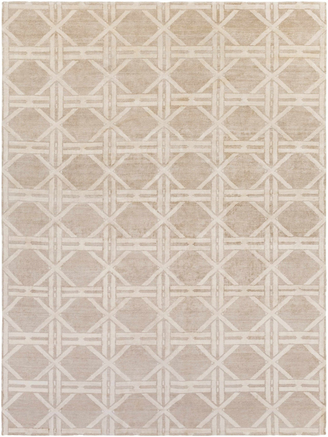 Bridgeland Hand Knotted Modern Geometrical Design Beige Area Rug - The Rug Decor