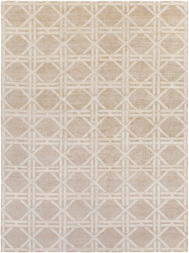 Bridgeland Hand Knotted Modern Geometrical Design Beige Area Rug - The Rug Decor
