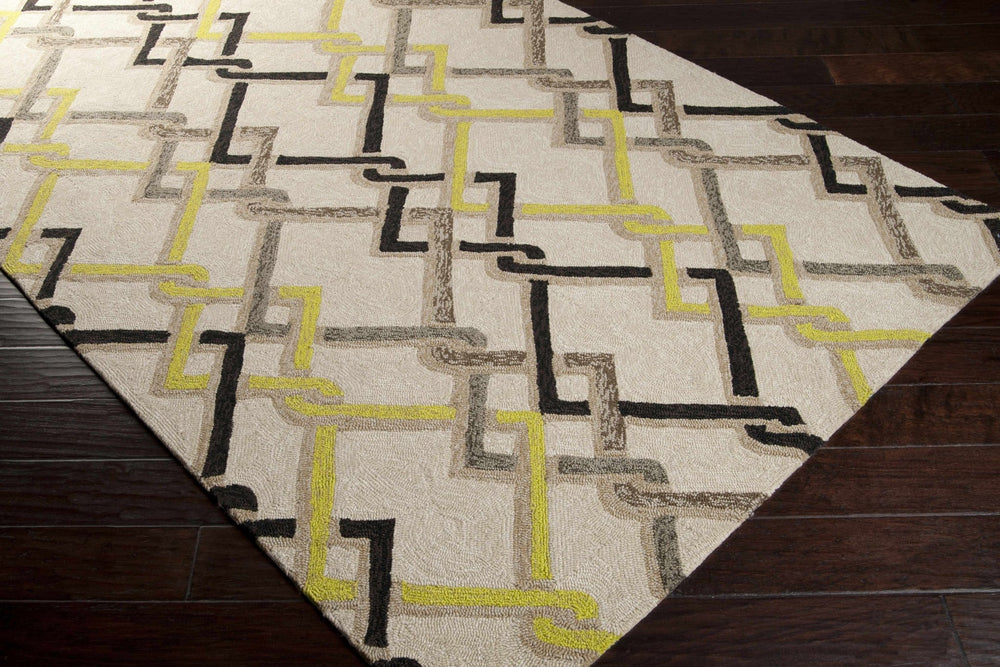 Brilliant Contemporary Geometrical Beige Area Rug - The Rug Decor