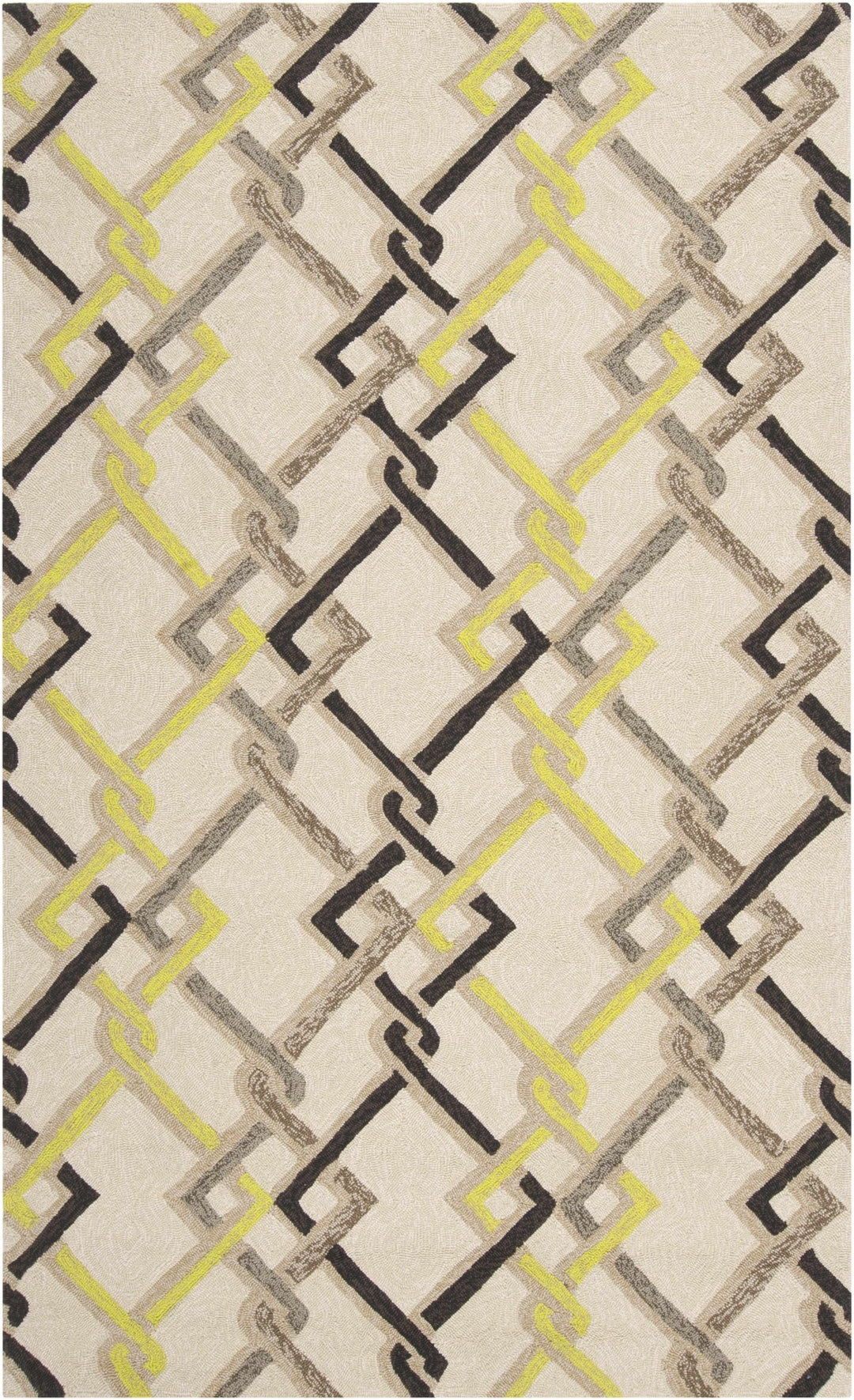 Brilliant Contemporary Geometrical Beige Area Rug - The Rug Decor