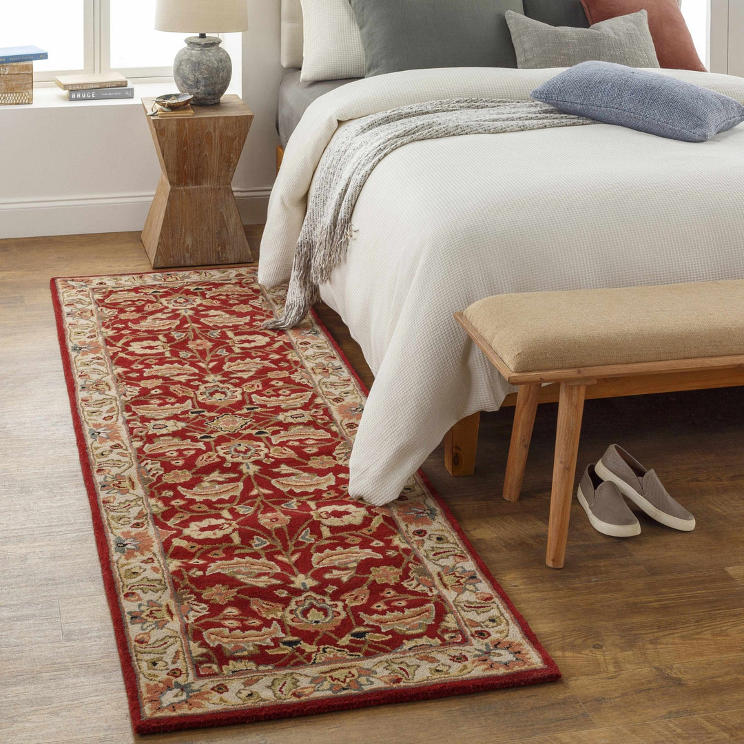 Brisbin Traditional Design Maroon And Beige Hand Tufted Wool Rug - The Rug Decor