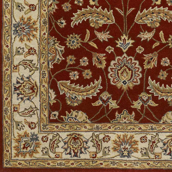 Brisbin Traditional Design Maroon And Beige Hand Tufted Wool Rug - The Rug Decor
