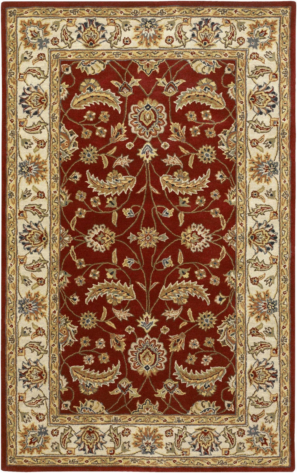 Brisbin Traditional Design Maroon And Beige Hand Tufted Wool Rug - The Rug Decor