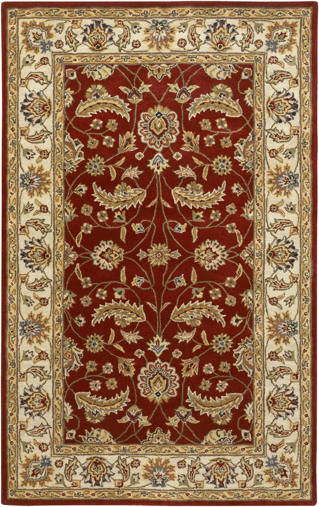 Brisbin Traditional Design Maroon And Beige Hand Tufted Wool Rug - The Rug Decor