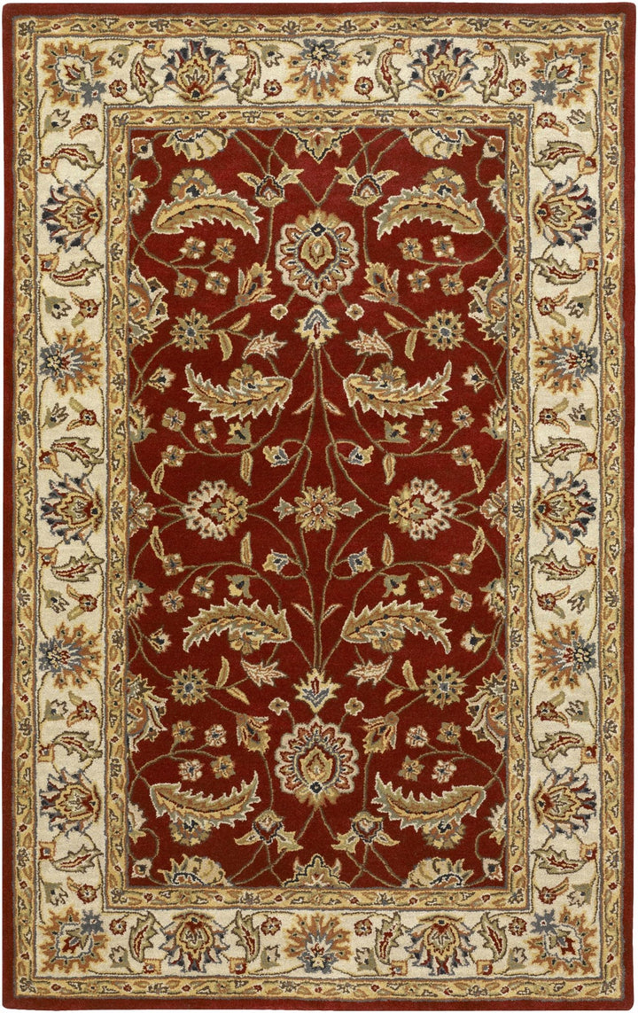 Brisbin Traditional Design Maroon And Beige Hand Tufted Wool Rug - The Rug Decor