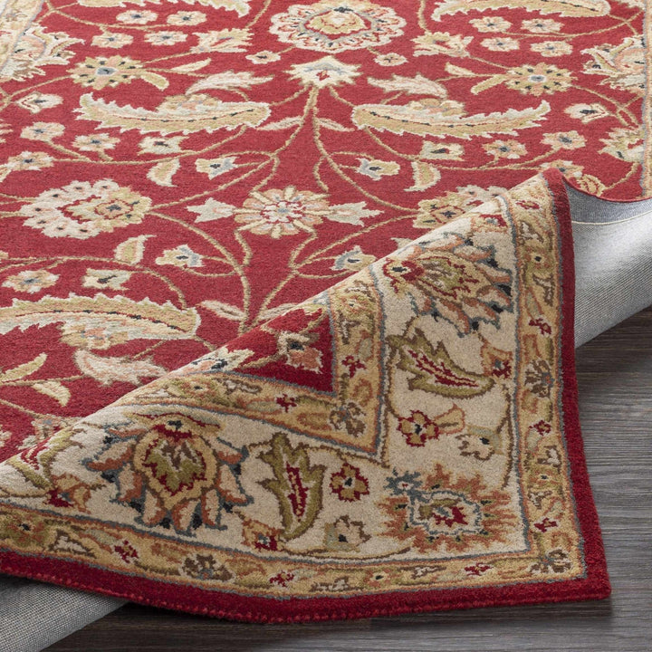 Brisbin Traditional Design Maroon And Beige Hand Tufted Wool Rug - The Rug Decor