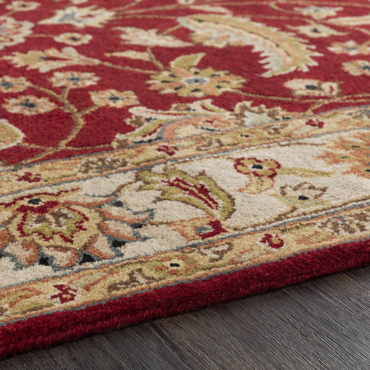 Brisbin Traditional Design Maroon And Beige Hand Tufted Wool Rug - The Rug Decor