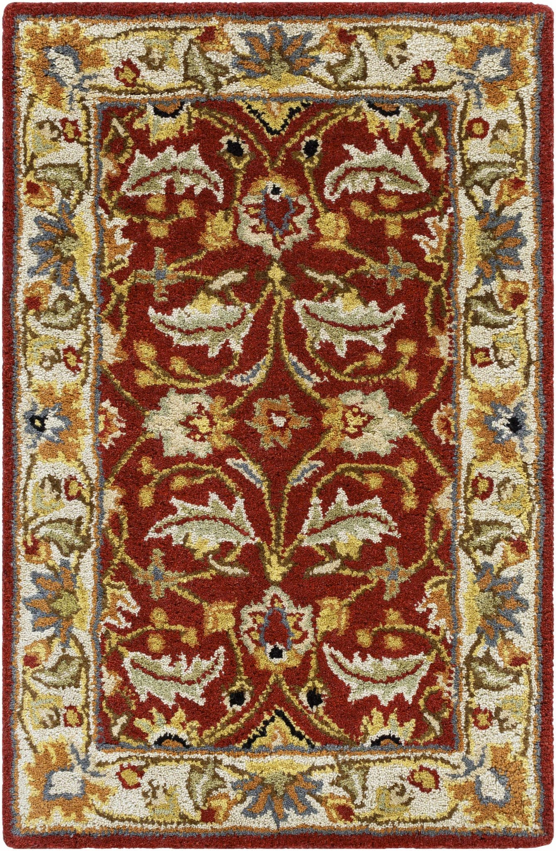 Brisbin Traditional Design Maroon And Beige Hand Tufted Wool Rug - The Rug Decor