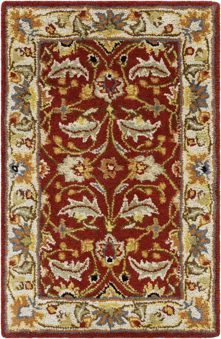 Brisbin Traditional Design Maroon And Beige Hand Tufted Wool Rug - The Rug Decor