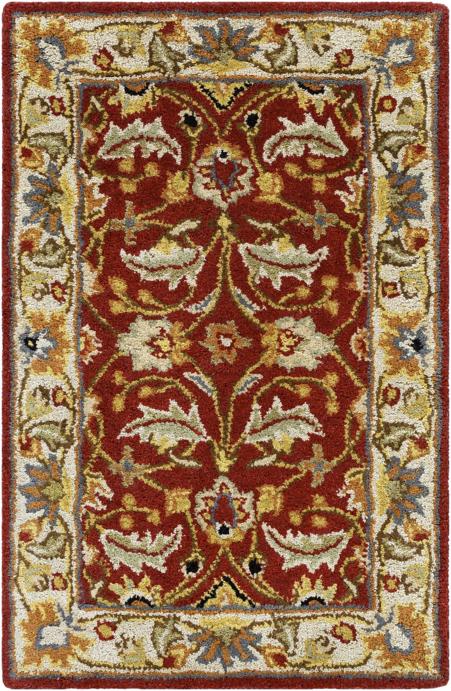 Brisbin Traditional Design Maroon And Beige Hand Tufted Wool Rug - The Rug Decor