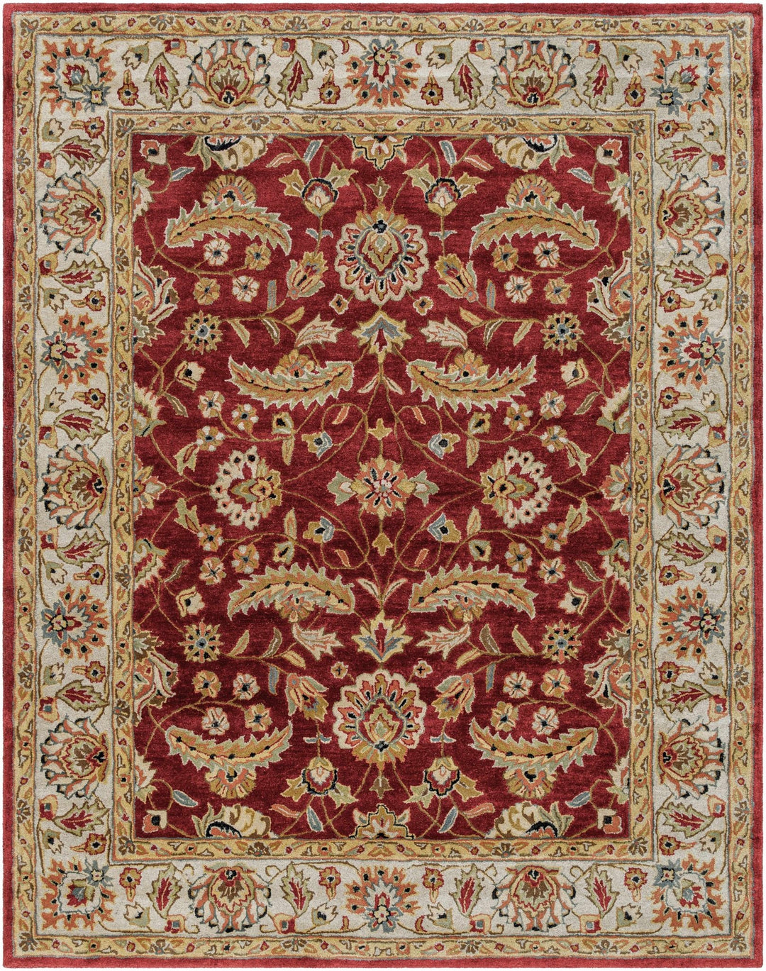 Brisbin Traditional Design Maroon And Beige Hand Tufted Wool Rug - The Rug Decor