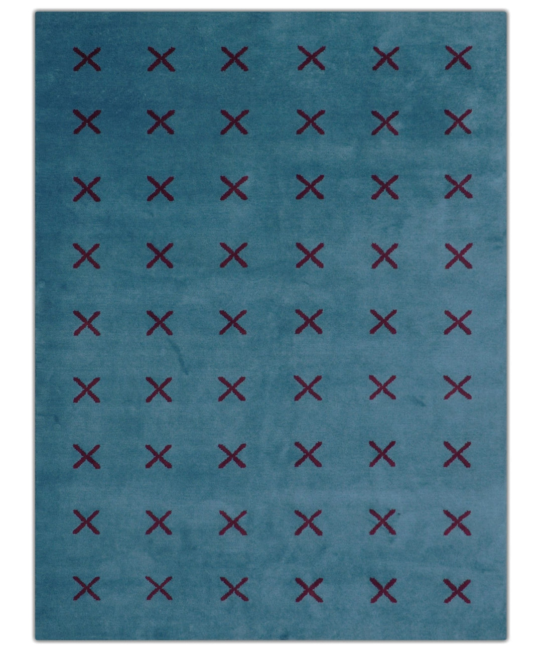 Brisk Custom Made Contemporary Design Blue Hand Knotted Wool Rug - The Rug Decor