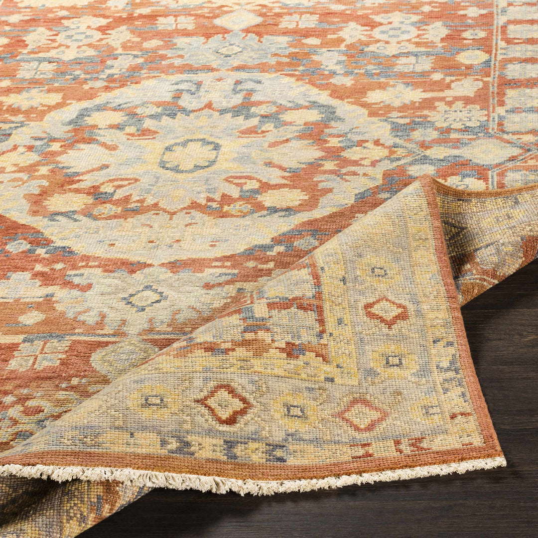 Brookeland Traditional Beige And Rust Hand Knotted Wool Area Rug