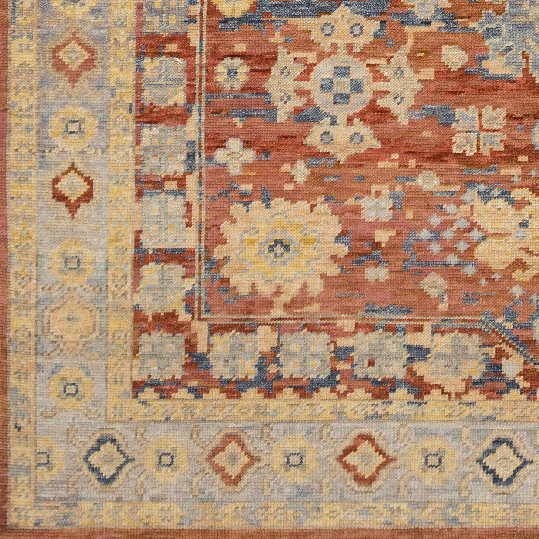 Brookeland Traditional Beige And Rust Hand Knotted Wool Area Rug