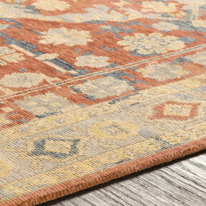 Brookeland Traditional Beige And Rust Hand Knotted Wool Area Rug