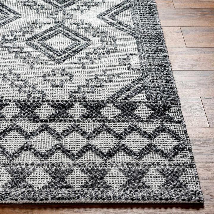 Bram Modern Geometric Ivory And Charcoal Hand Woven Area Rug