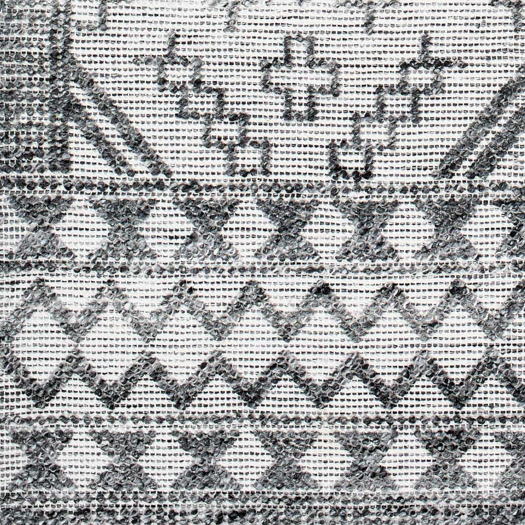 Bram Modern Geometric Ivory And Charcoal Hand Woven Area Rug
