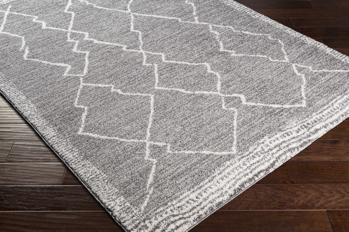 Bramham Modern Geometrical Design Gray Area Rug